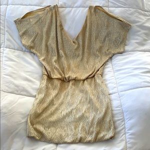 Gold shimmer thigh dress